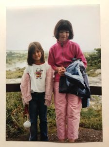 Me (aged 11) and Rhian (aged 6) in New Zealand